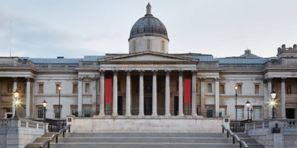 The National Gallery building in the early morning in London