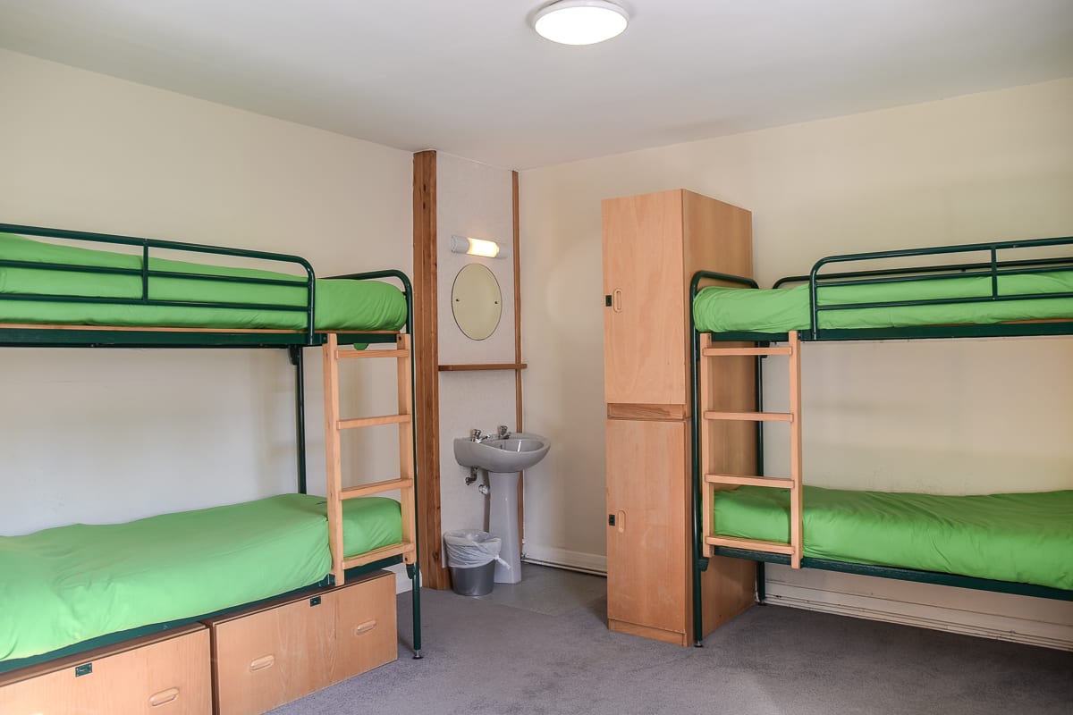 Dorm room with bunk beds
