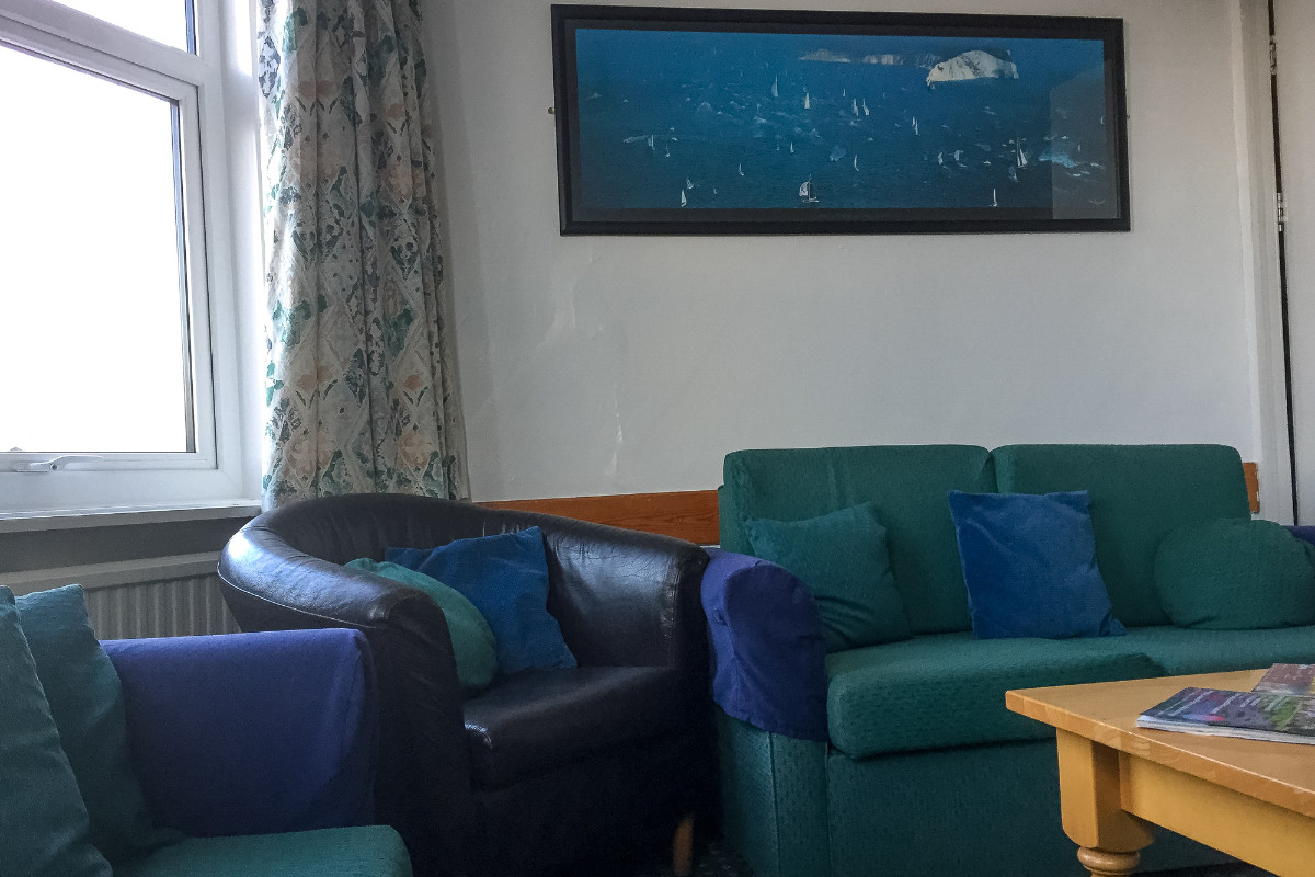Cosy sofa and chairs in the common room