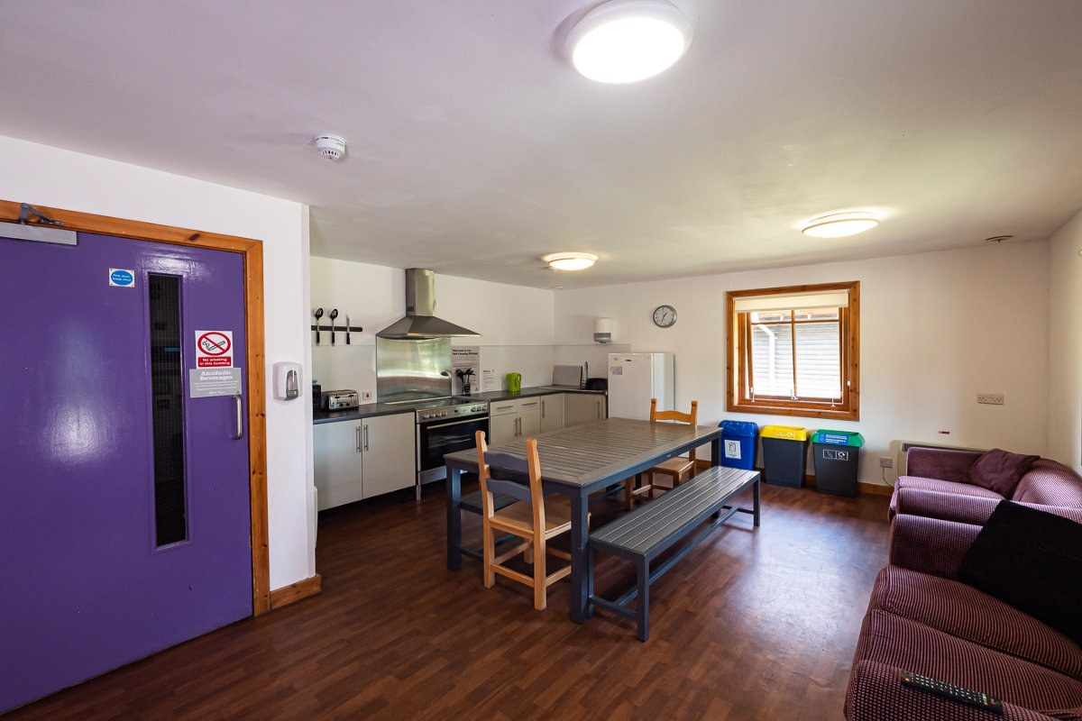 Lodge self-catering kitchen and dining area
