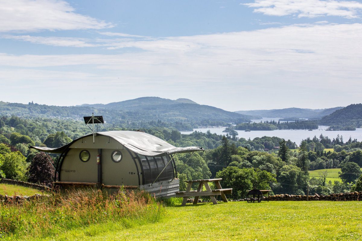 YHA Windermere glamping Landpod with a view